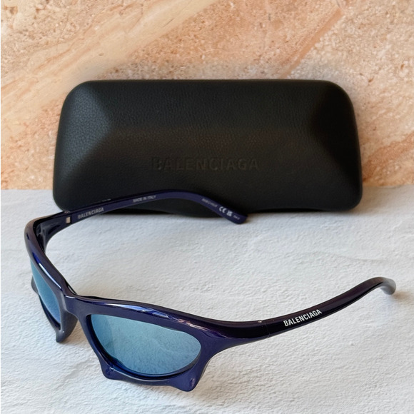 Balenciaga Accessories - NEW Balenciaga BB0229S Bat Sunglasses in Metallic Blue $605